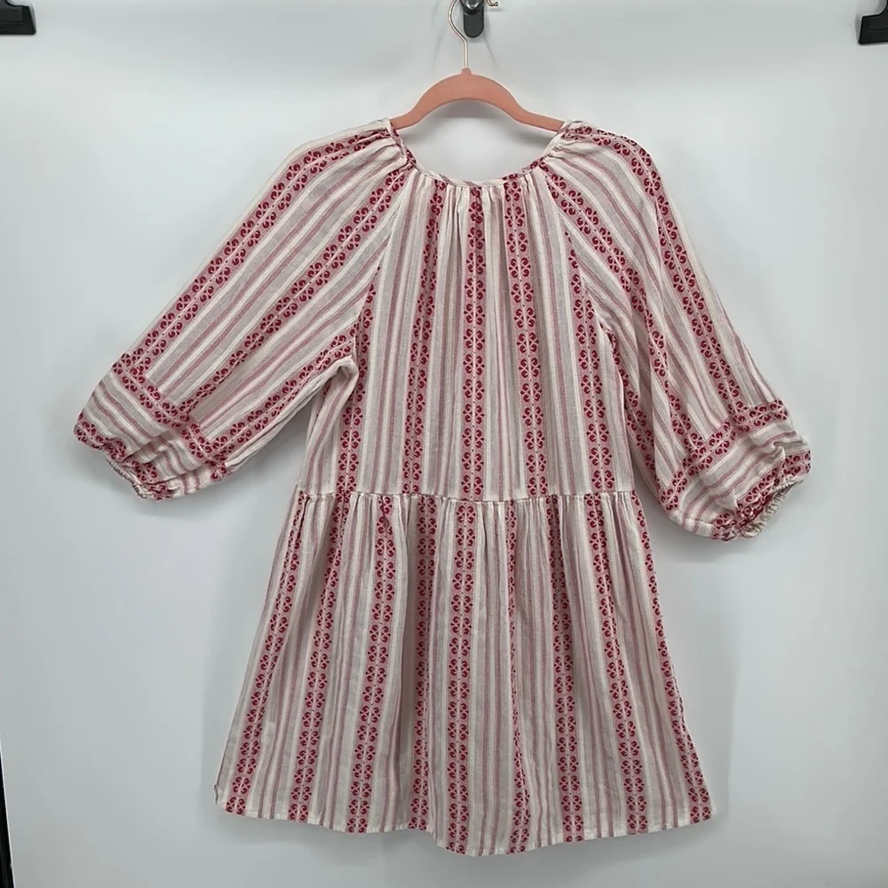 Velvet by Graham & Spencer Red and White Bishop Sleeve Sundress Sz Small‎